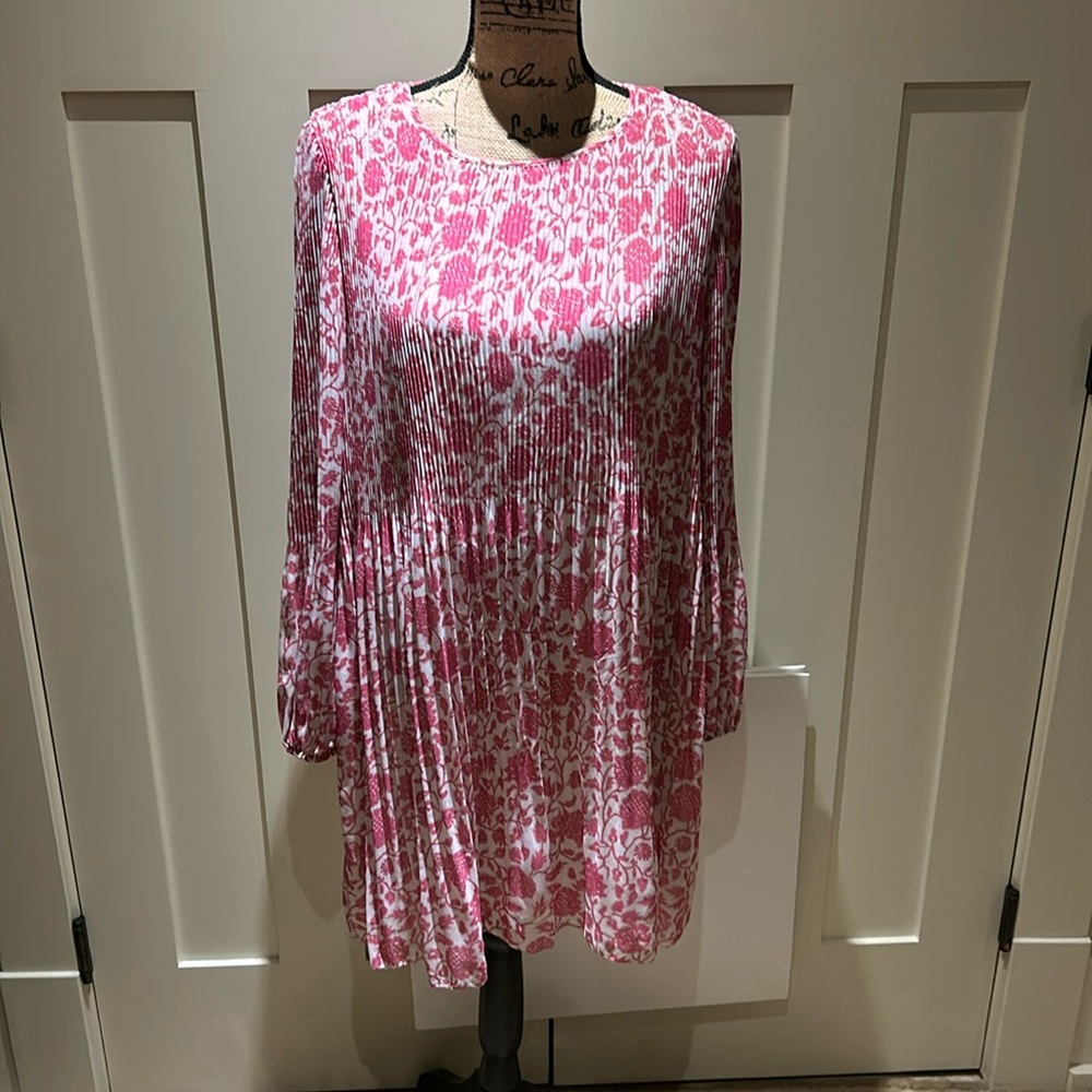 Aritzia Pink Floral Midi Dress